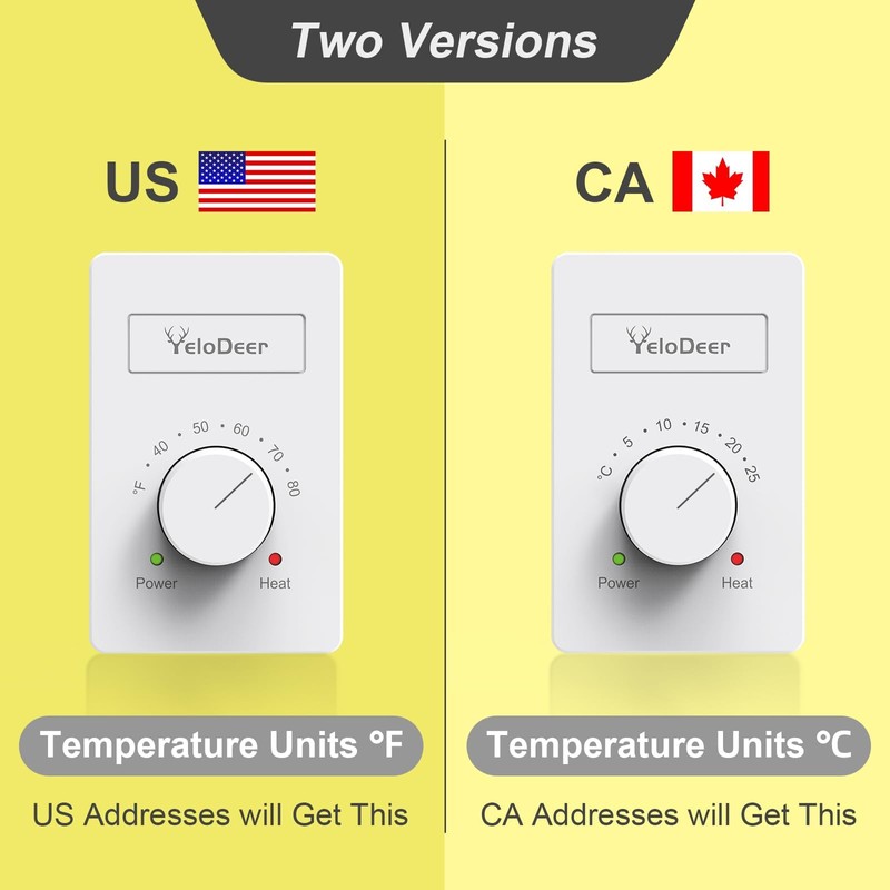 2 PCS 240 V Only 4-Wire Manual Electric Baseboard Heater