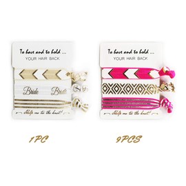 LADY&HOME Paquete de 10 lazos para el pelo de la tribu de la despedida de soltera y novia, regalo para despedida de soltera, fiesta de novia, despedida de soltera, regalos de dama de honor (rojo neón)