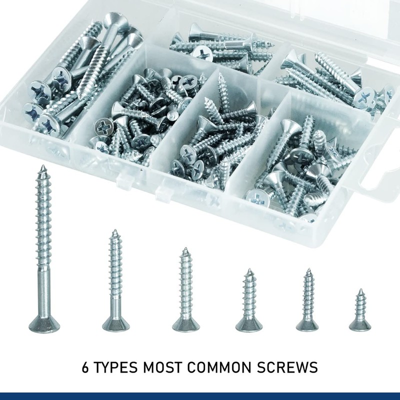 LMS Data Phillips Flat Head Wood Screws - 150 Pieces