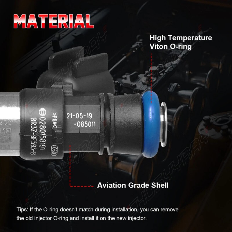 CHUSYYRAY 6X Original Fuel Injectors 0280158191 FOR Ford F150 2011