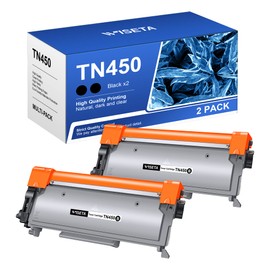 Wiseta TN450 Toner Cartridge Replacement for Brother TN450 TN420 TN-450 TN-420 to Compatible with HL-2270DW HL-2280DW HL-2230 MFC-7360N MFC-7860DW Printer (Black 2-Pack)