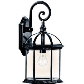 Kichler 49186BK, Barrie Outdoor Wall Sconce Lighting, 100 Watts, Black Material (Not Painted)