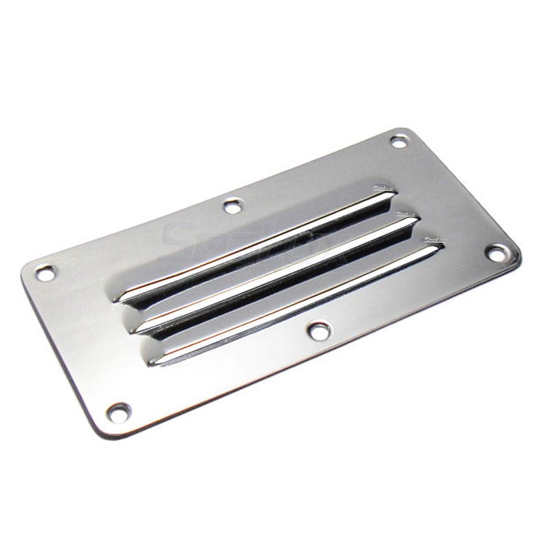 SeaLux Marine Horizontal 2-9/16" x 5" Stainless Steel Louvered Vent