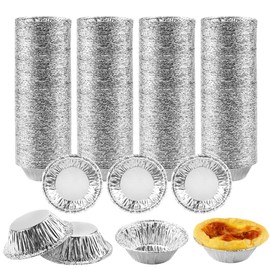 Suevut 400 Stück Aluminium Pasteis de Nata Tartelette Förmchen Set,7x2,5x4cm Pastel de Nata Förmchen, EGG Tart Tin Mold Aluminium-Backformen, für Torten, Flans, Individuelle Kuchen