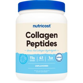 Nutricost Collagen Peptides Powder 1LB (454 G) - Grass Fed Bovine Collagen Hydrolysate (Unflavored)
