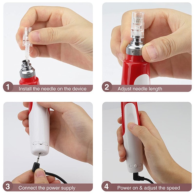 ALIWOD Mircroneedling Pen,Wireless Electric Micro Needle Machine Anti-Aging Skin Repair