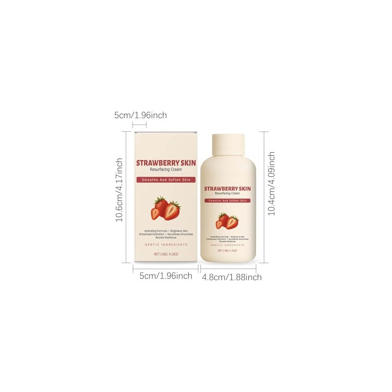 Strawberry Skin Cream with Triple Acid for Daily Body Exfoliation