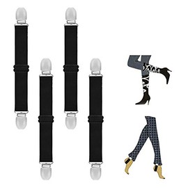 Boot Straps Pant Stirrups Clips for Women and Men Motorcycle Biker Smooth Jeans Trousers Bed Sheets, Mattress Covers (Black)