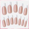 AddFavor French Tip Press on Nails Long Square Fake Nails,