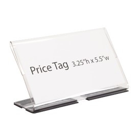 VICTORY DISPLAY & STORE FIXTURE MFG Acrylic Slant Back 4-up (4.25" by 5.5") Sign Holder with Magnets Attaches to Any Metal Surface (Quantity 10) (10)