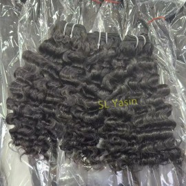 Wholesale Raw Human Hair Vendors Cuticle Aligned Burmese Curly Wavy Curly Hair Raw Cambodian Body Wave Hair Bundlescolor: 1pcs bundle burmese curly, Stretched Length: 22"