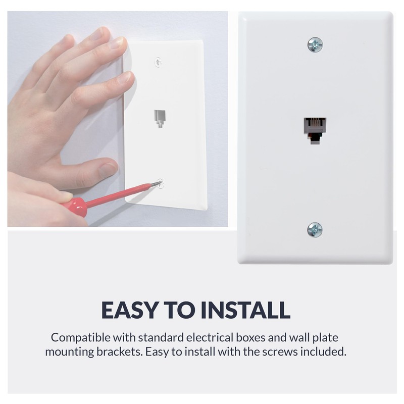 Newhouse Hardware Phone Jack & TV Cable Wall Plate Bundle,