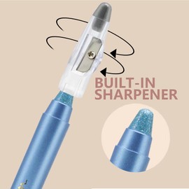 Light Blue Eyeshadow Stick, Blendable Creamy Eyeshadow Eye Brightener Stick, Waterproof Eyeshadow Pencil Long Lasting Crayon, Smooth Eye Shadow Highlighter Eye Liner Makeup.#4 light blue shimmer