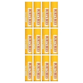Burt's Bees Wintertime "Let Us Snow" Cera de abeja original con vitamina E y bálsamo labial de menta, 0.15 onzas, 12 unidades