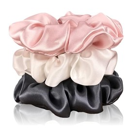 8 Pieces Scrunchies Satin Silk for All hair, Long Short Big Hair Scrunchies Satin Soft Smooth Hair Ties Ponytail Holder No Hair Damage No Pain DX Grandway