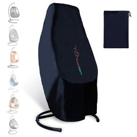 CCLIFE Hanging Chair Cover 190 x 145 cm Protective Cover for Hanging Chair Windproof UV Resistant Protective Cover Hanging Chair with Frame 210D Oxford