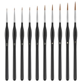 10-Piece Fine Detail Brush Set, Small Artist Brushes, Painting by Numbers Brush, Perfect Detail, Miniature Brush, Painting Brush, Drawing Brush Set for Nail Art, Acrylic, Watercolour, Oil Painting