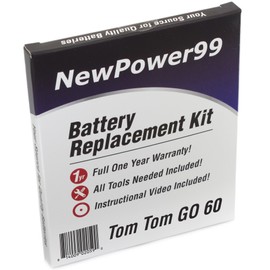NewPower99 Battery Kit with Battery, Video Instructions and Tools for Tomtom GO 60