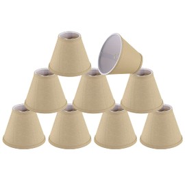 Aspen Creative 32134-9, Empire Hardback Transitional Earth Chandelier Clip-On Shade, 3" Top x 6" Bottom x 5" Slant, Set Of 9