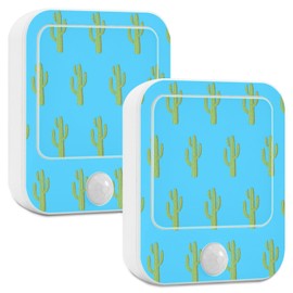 YETTASBIN Cactus LED Night Light, Eye-Friendly Plug into Wall Night Lights Adjustable Brightness Night Lamp with Dusk to Dawn Sensor Smart Sensor for Kids Bedroom, Bathroom, Hallway, 2 Pack