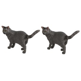 SAFIGLE 2pcs Adorable Simulation Cat Model Ornament for Home Decor Realistic Touch for Boy Girl Rooms Living Rooms and School Projects Artificial Cat Decoration