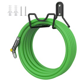 Bomclap Metal Hose Holder Garden Hose Holder Wall Mounted for Garden Hose (Black)