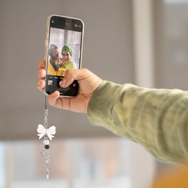 jojofuny 2pcs Cute Butterfly Star Phone Chain Pink Cell Phone Charm Strap for Phone Bag Keychain Camera Pendants Decor