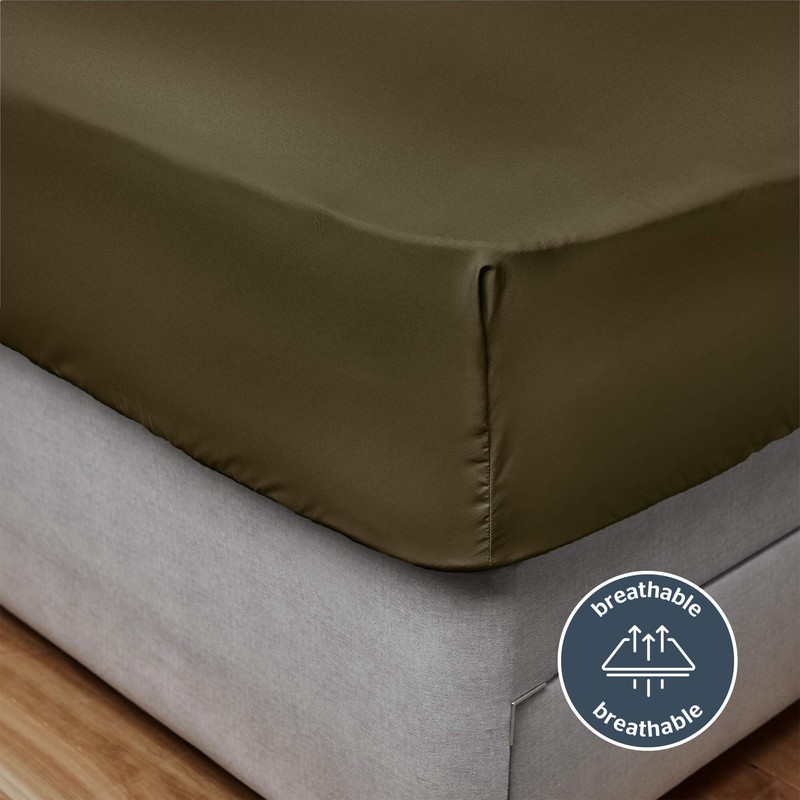 Silentnight Supersoft Olive Fitted Sheet - Cosy & Comfortable Delicate