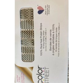 Color Street Nail Strips ~ KEEP CALM AND CHEVRON ~ Clear Overlay ~ Retired NIP