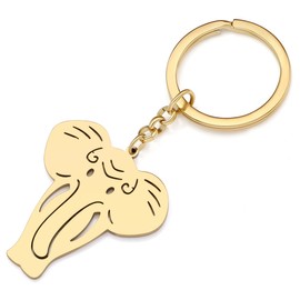 DUOWEI Stainless Steel Elephant Gifts for Women Girls Cute Elephant Key Chain Jewellery Bag Car Accessories Charms, Stainless steel 18k gold-plated C