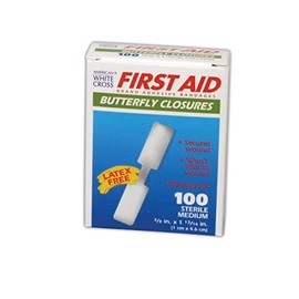 MAGID AM WHT CRS MP60233 American White Cross Medium and Large Butterfly Wound Closures, 3/8" x 1 13/16", Flesh (Pack of 100)