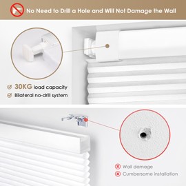 LazBlinds No Tools No Drill Cordless Cellular Shades, Blackout Light Blocking Honeycomb Shades for Home, Thermal Insulation Blinds for Windows, 25" W x 64" H, Dark Coffee