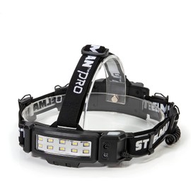 Steelman Pro Slim Profile Rechargeable LED Motion Activated Headlamp, 250-Lumen, 3 Brightness Settings, Illuminates up to 20 Meters, Removable Hard Hat Clips, Water-Resistant