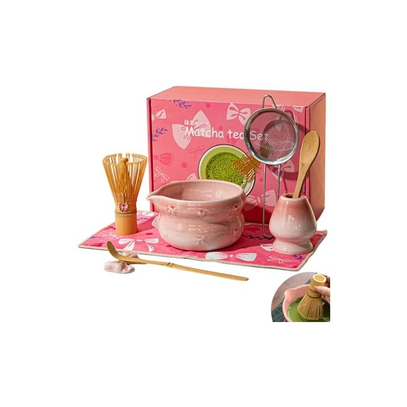 Juego de 8 Batidor de Matcha con Tazón Soporte Batidor