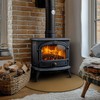 FLASLD Fireproof Wood Burning Stove Mat 40×40 inch Half Round