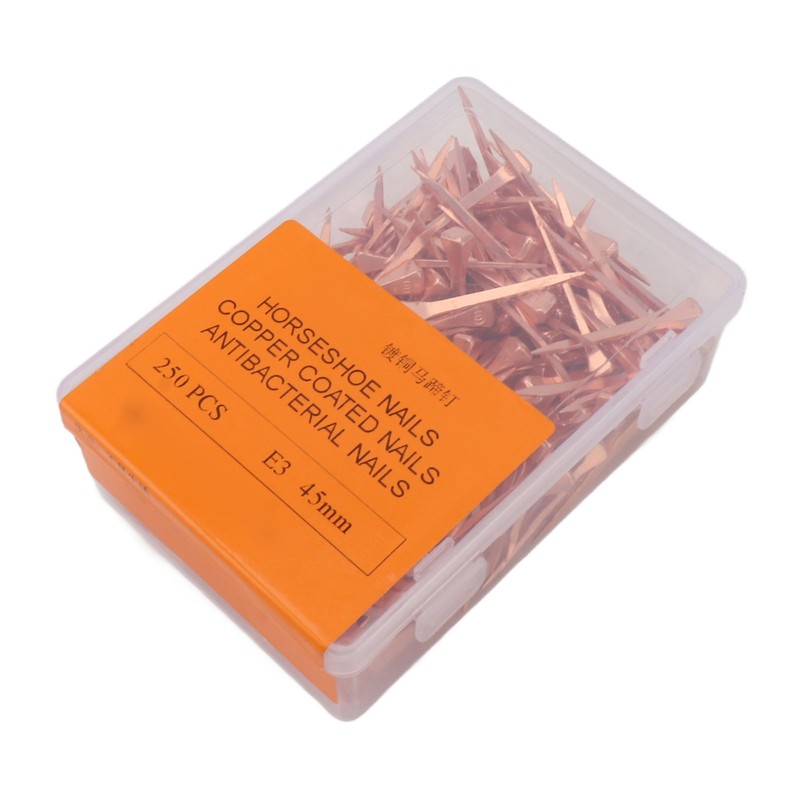 250Pcs Horseshoe Nails Copper Plated Rustproof Equestrian Riding Equipment Pet