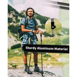 AISUNOUTDOOR Trekking Walking Hiking Poles or Sticks Aluminum Lightweight Collapsible for Men Women for Climbing 2 Pack Adjustable Gear with One Free Disposable Raincoat