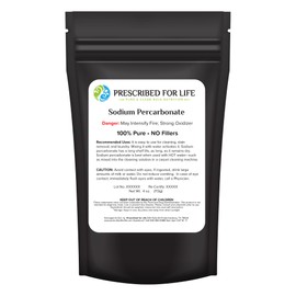 Prescribed for Life Sodium Percarbonate Powder for Cleaning, Laundry & More, Percarbonate Soda Oxygen Bleach, Percarbonato de Sodio (4oz / 113g)