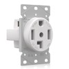 ELEGRP White 30 Amps 125/250V Dryer Outlet, Flush Mounting Power