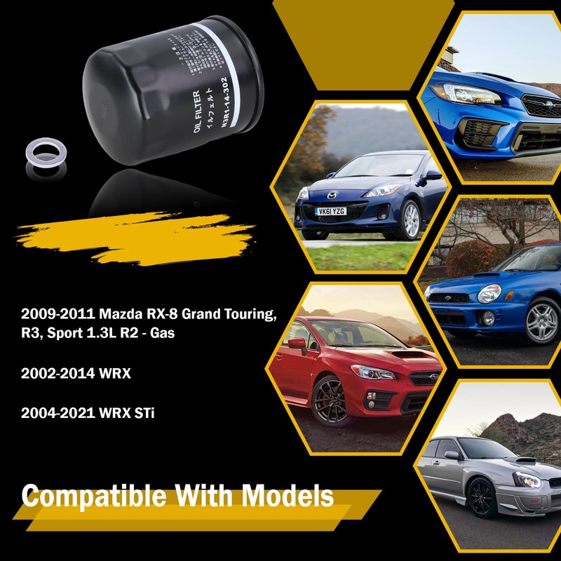 Kefly N3R1-14-302 Engine Oil Filters Fits for 2009-2011 Mazda RX-8,