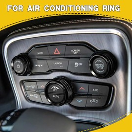 3PCS Air Conditioner Switch Button Knob Cover, Car Interior Trim AC Knob Cover, Auto Accessories Climate Control Knob Covers Compatible with Dodge Challenger Durango 2015-2022