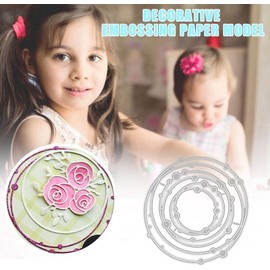 3D Spotty Line Circle Nesting Frame Metal Cutting Dies for Greeting Card Making DIY Scrapbooking Album Decorative Embossing Craft Scrapbooking Cutting Dies Card Making Accessories,Die-Cuts,Embossing
