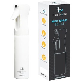Hula Home Hula Home Spray Bottle for Hair (10.1oz/300ml) - Powered by Flairosol® Spray Technology - Continuous Ultra Fine Mist Sprayer – For Hairstyling, Cleaning, Salons, Plants, Essential Oil - All White