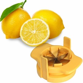 Lemon Wedge Slicer lime slicer Cutter Apple Separator Lemon Splitter for Fruit Slices Such As Lemons and Oranges(Yellow)