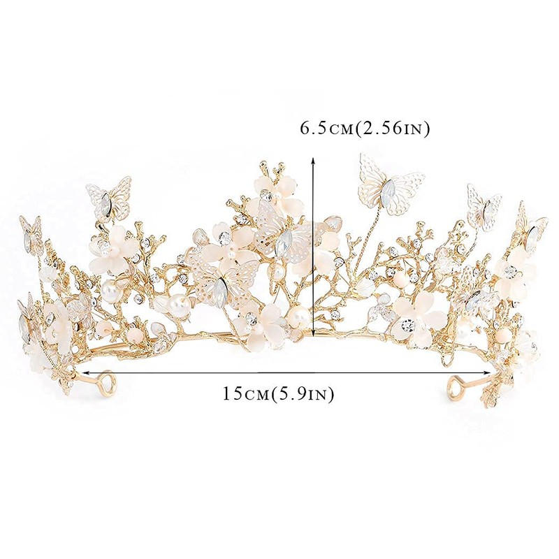 Kisshine Bride Wedding Flower Crowns and Tiaras Bridal Butterfly Tiara