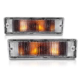 AmeriLite Replacement Clear Bumper Lights Pair for 1988-1997 Nissan Hardbody PickUp / 88-95 Pathfinder - Passenger and Driver Side