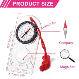 Navigation Compass, Orienteering Hiking Multifunctional Compass with Adjustable Declination Lanyard, Portable Orientation Scout Compass for Outdoor Activities Expedition Map Reading Camping Trekking