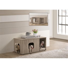 Progressive Furniture Finn Engineered Wood Cat Litter Box Enclosure in Taupe