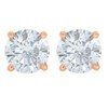 PARIKHS Round Diamond stud Plus Quality Screw Back 14K Rose
