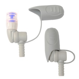 JMTEEA Hydration Bladder Bite Valve Replacement Mouthpiece Fit for Any Water Backpack and Most Brands, with Manual Switch Valve (2 Pack rotatable blue white with cover)